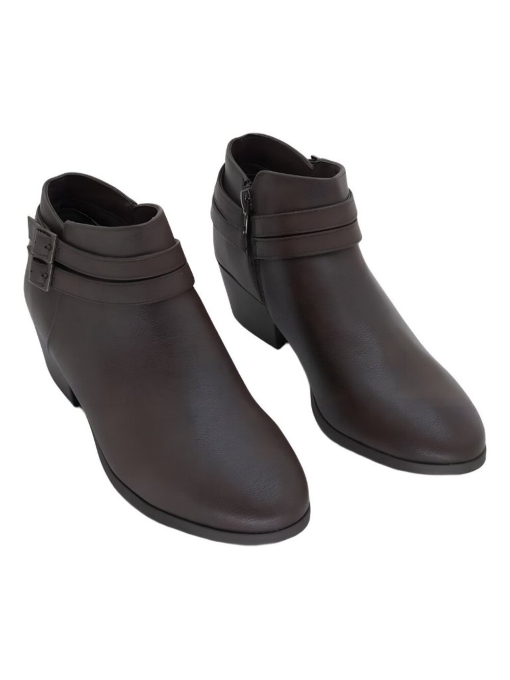 Style Co Willaa Women's Belted Block Heel Ankle Boots Dark Roast 9.5M